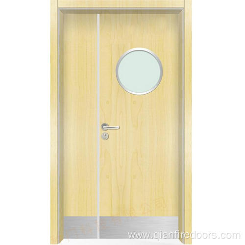 Hospital solid composite interior internal double door wood